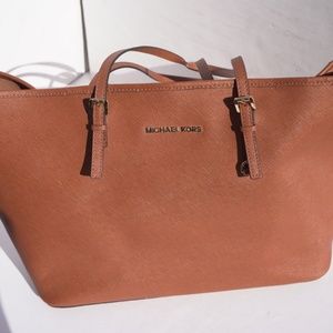 Michael Kor's Brown Genuine Leather Tote Bag